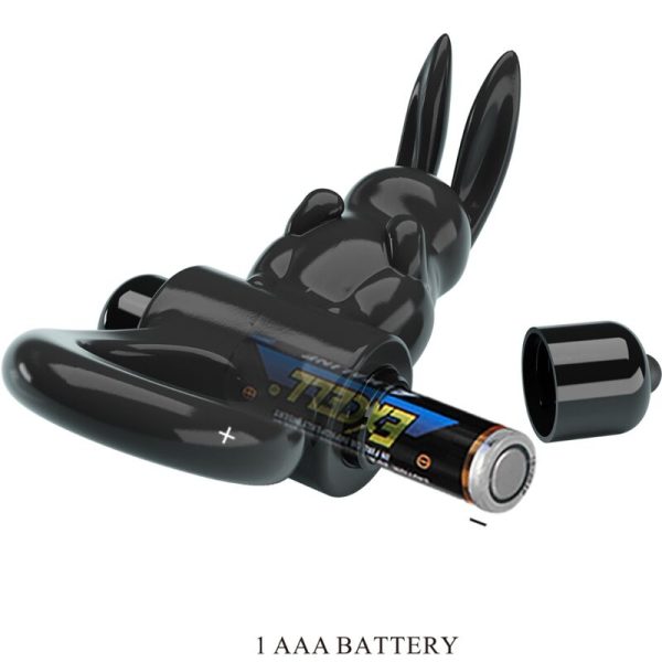 PRETTY LOVE - ANELLO VIBRATORE CONIGLIO ECCITANTE 10 VIBRAZIONI NERO - immagine 4