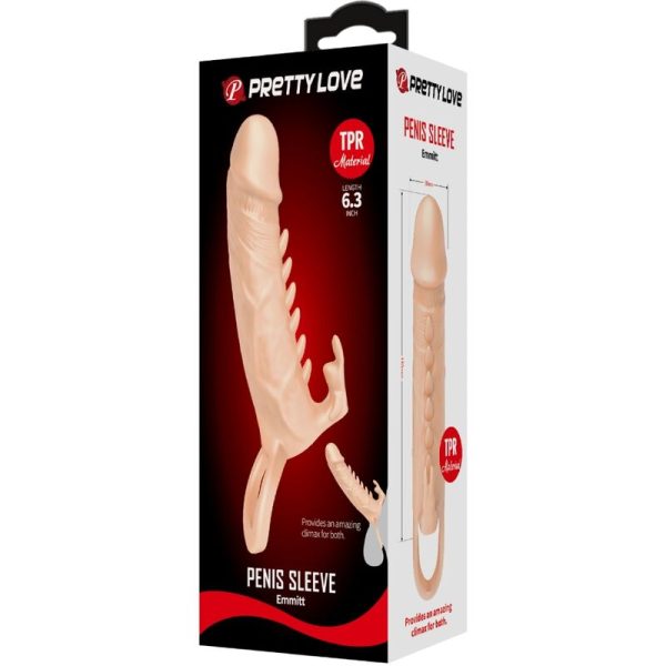 PRETTY LOVE - EMMIT GUAINA PER PENE + STIMOLATORE PER CLITORIDE FLESH - immagine 5