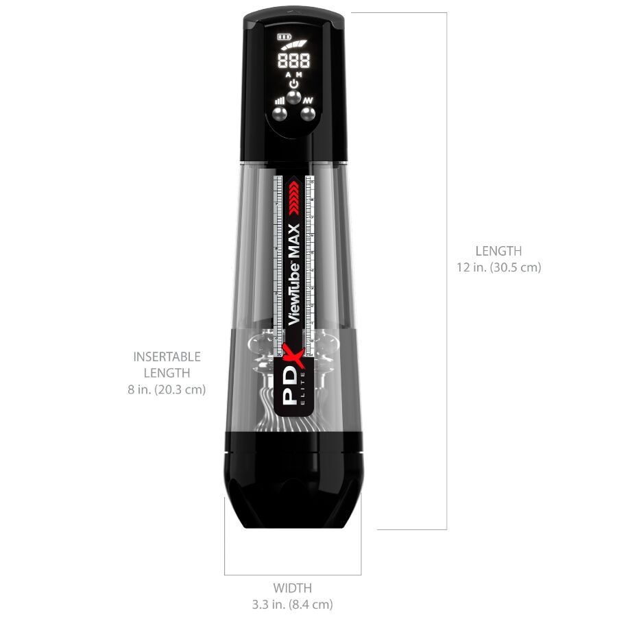 PDX ELITE - VIEWTUBE MAX VIEW MASTURBATORE AUTOMATICO CON ASPIRAZIONE TRASPARENTE - immagine 4
