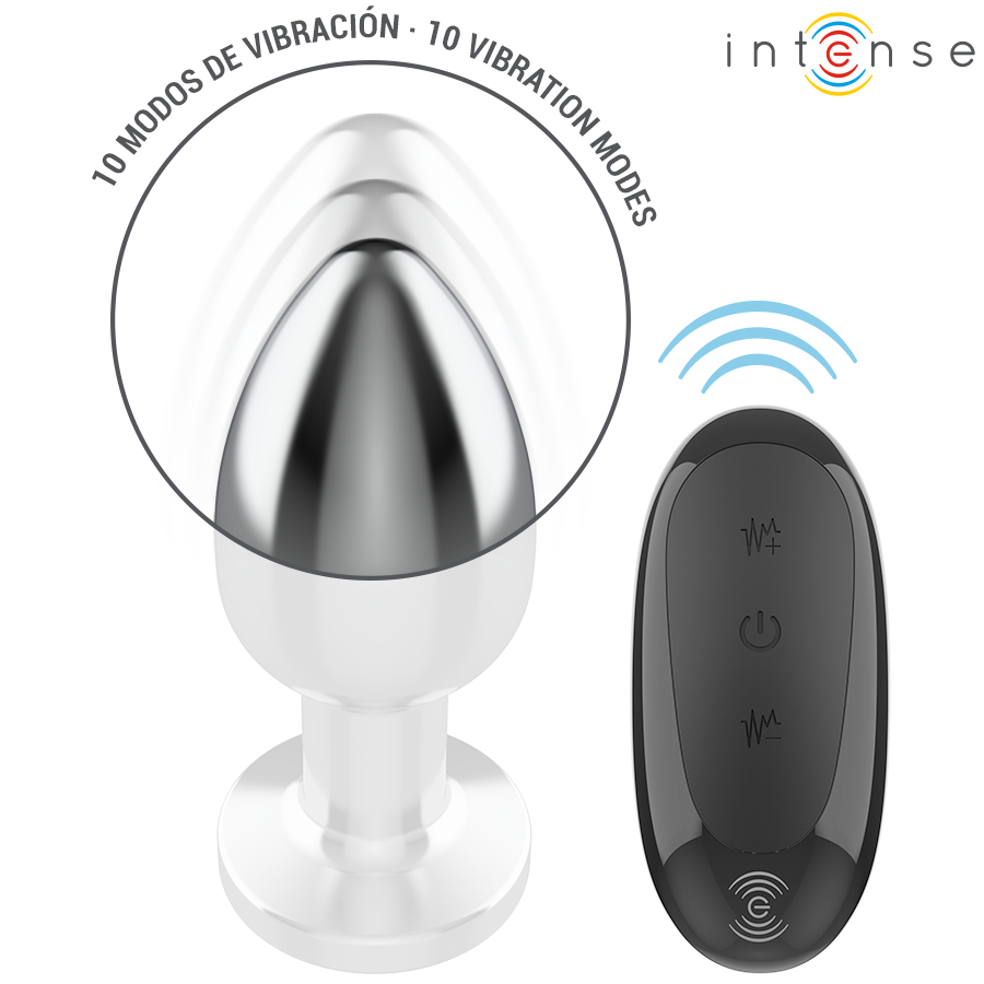 INTENSE - PLUG ANALE 10 VIBRAZIONI METALLO CON TELECOMANDO L - immagine 4