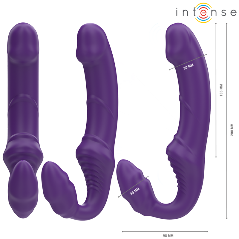 INTENSE - JILL DOPPIO VIBRATORE 20 CM VIOLA TELECOMANDO - immagine 3
