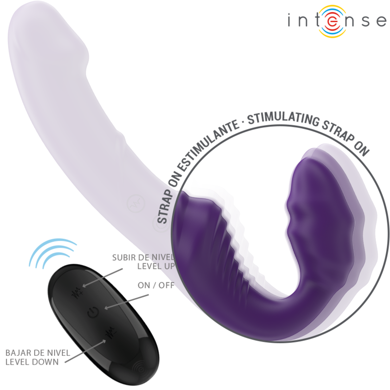 INTENSE - JILL DOPPIO VIBRATORE 20 CM VIOLA TELECOMANDO - immagine 4