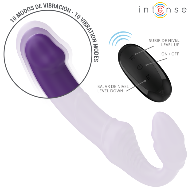 INTENSE - JILL DOPPIO VIBRATORE 20 CM VIOLA TELECOMANDO - immagine 5
