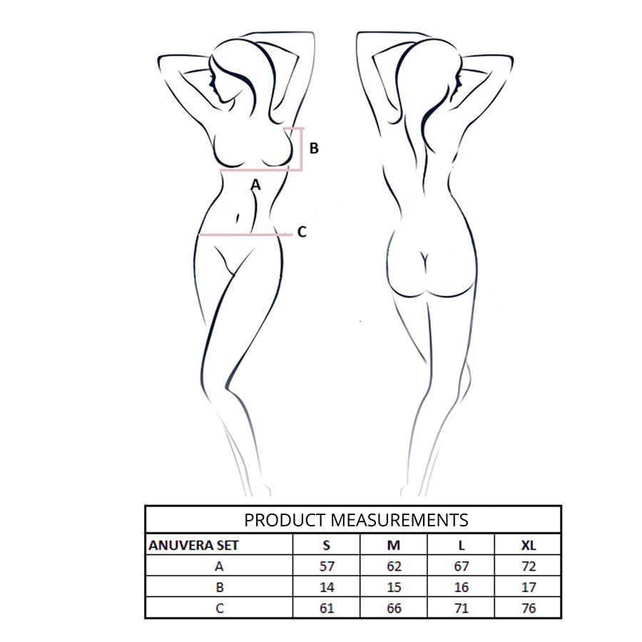 PASSION - ANUVERA REGGISENO + PERIZOMA NERO L/XL - immagine 4