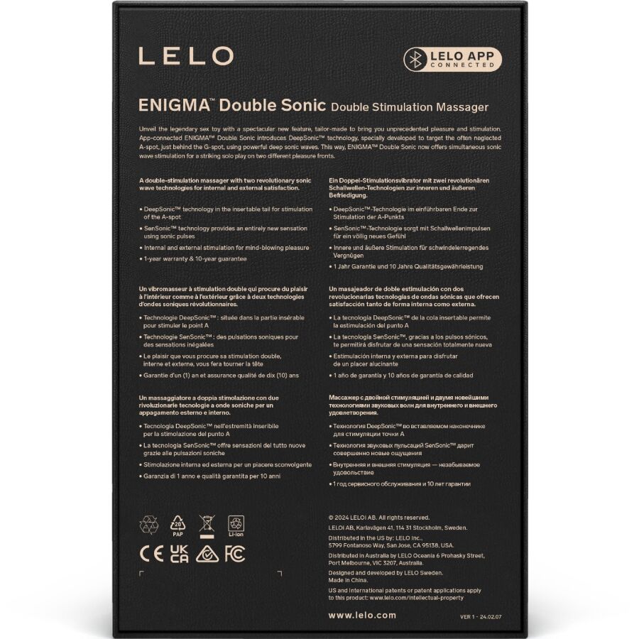 LELO - ENIGMA DOUBLE SONIC VIBRATOR POINT G CYBER PURPLE - immagine 5