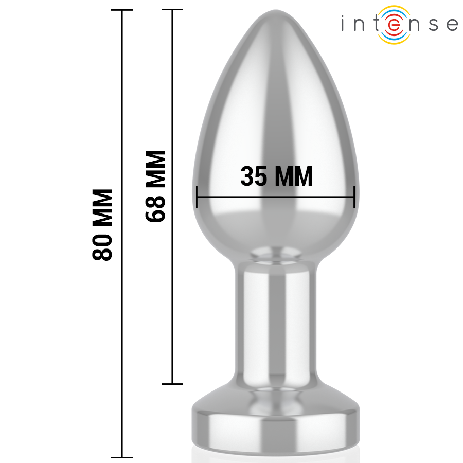 INTENSE - PLUG ANALE VIBRANTE IN METALLO CON LUCI LED E TELECOMANDO - TAGLIA S - immagine 5