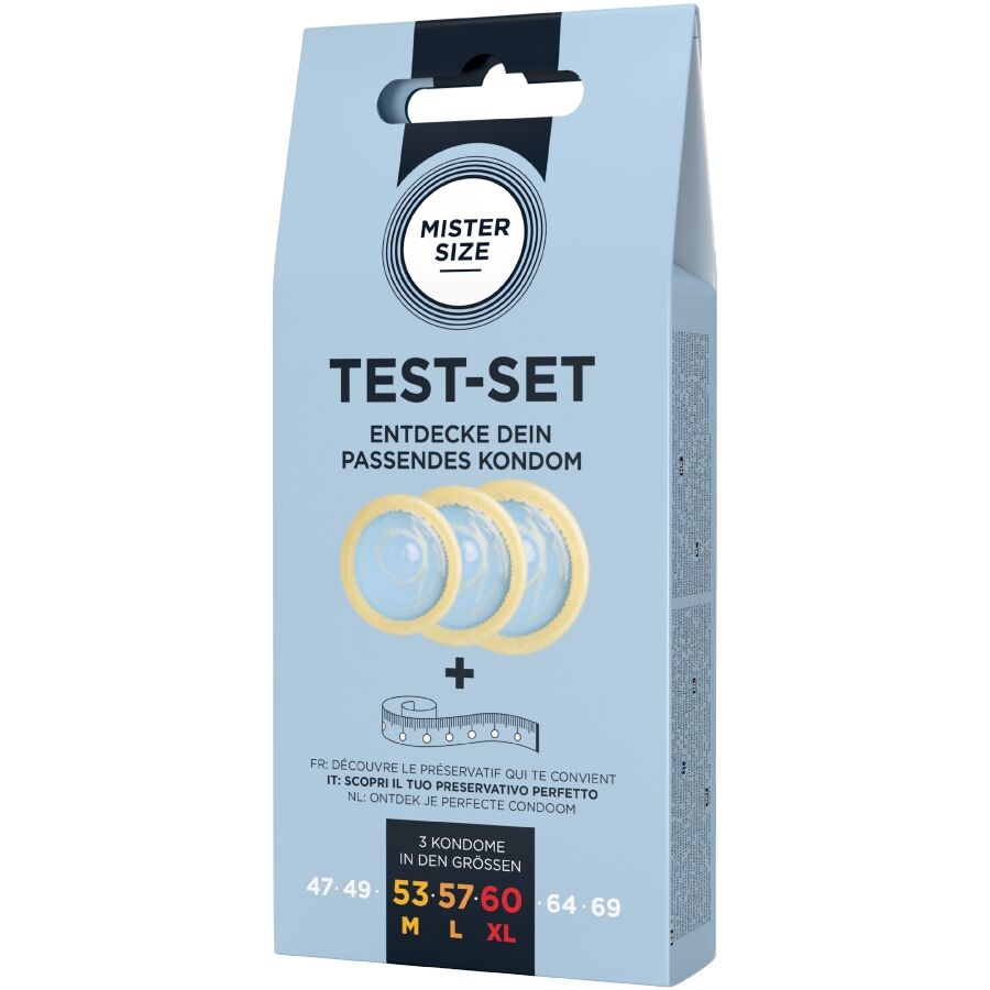 MISTER SIZE - SET DI PROVA 3 PRESERVATIVI DI MISURE DIVERSE + METRO A NASTRO - immagine 3