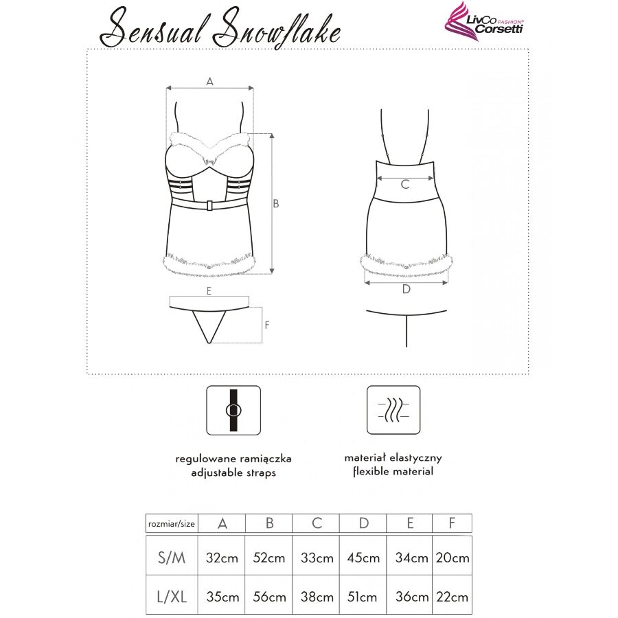LIVCO CORSETTI FASHION - SENSUAL SNOWFLAKE LC 90603 CHRISTMAS CHEMISE + PERIZOMA + FASCIA PER CAPELLI S/M - immagine 5