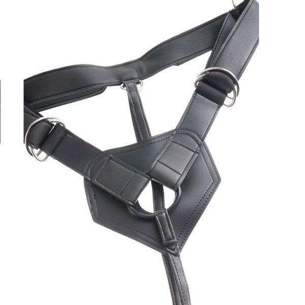 KING COCK - IMBRACATURA PER CAZZO KING CON PENE NERO REALISTICO 22,9 CM - immagine 3