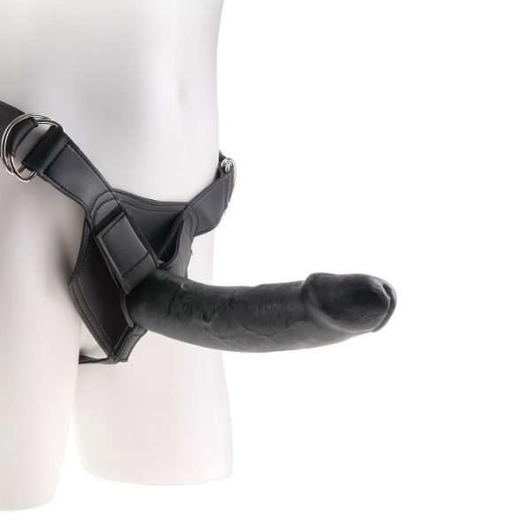 KING COCK - IMBRACATURA PER CAZZO KING CON PENE NERO REALISTICO 22,9 CM - immagine 5