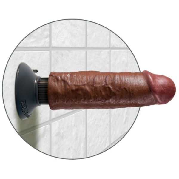 KING COCK - CAZZO VIBRANTE MARRONE 15,24 CM - immagine 5