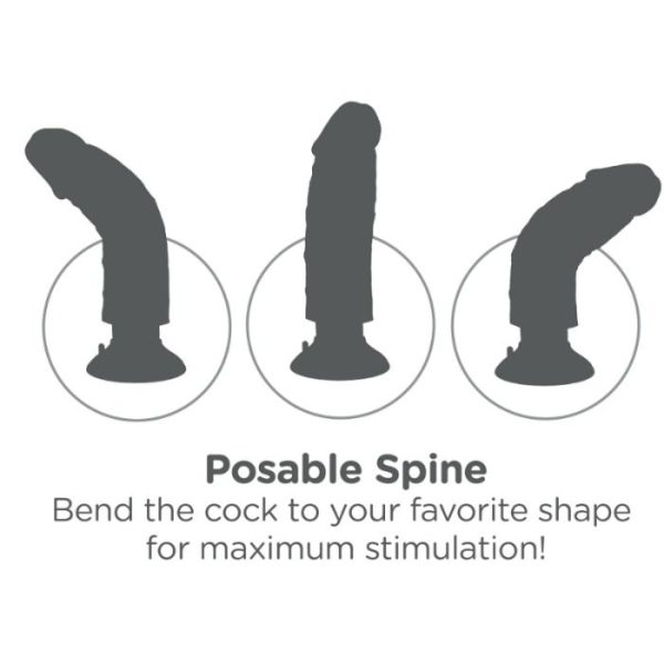 KING COCK - DILDO VIBRANTE 25.5 CM NATURALE - immagine 4