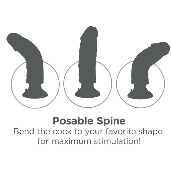KING COCK - DILDO VIBRATORE CON TESTICOLI 17.78 CM NATURALE - immagine 5