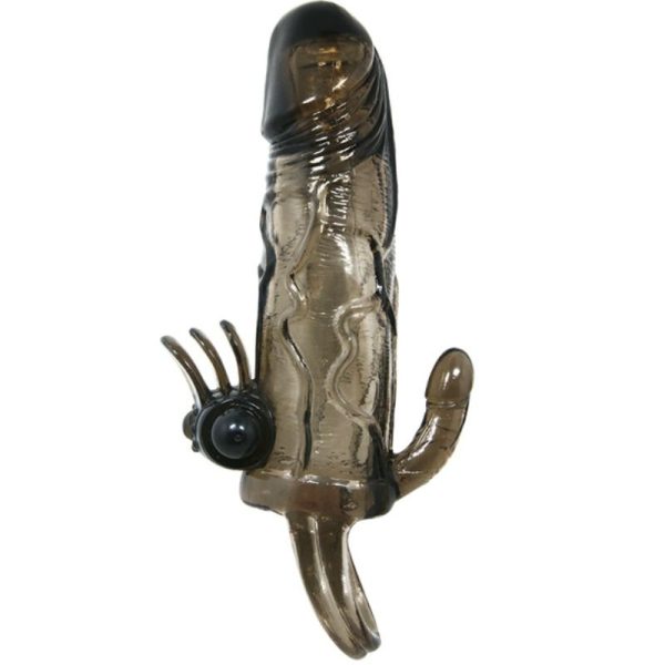 BAILE - COPRI PENE BRAVE MAN CON CLIT E STIMOLAZIONE ANALE DOPPIO BULLET NERO 16.5 CM - immagine 3