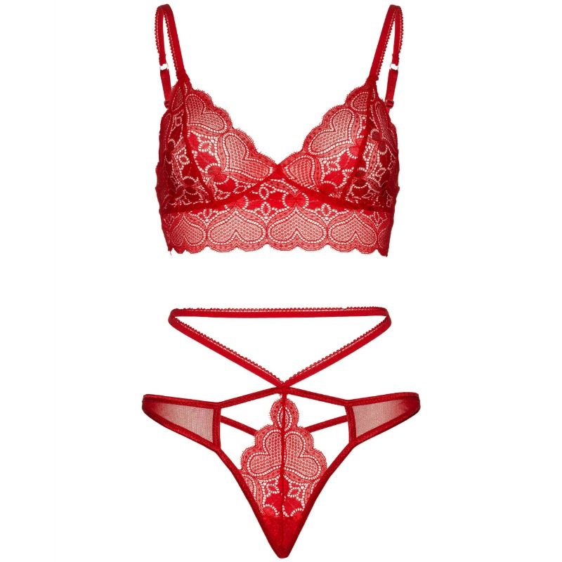 LEG AVENUE - SET 2 PEZZI BRALETTE E PERIZOMA IN PIZZO M/L - immagine 3