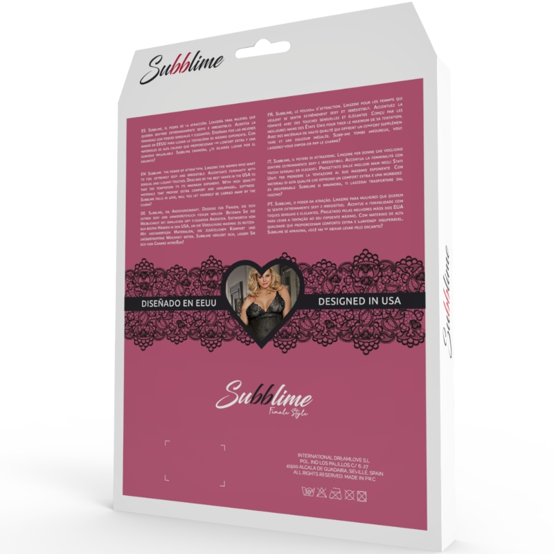 SUBBLIME - BABYDOLL LACCI FLOREALI ROSSO L / XL - immagine 4