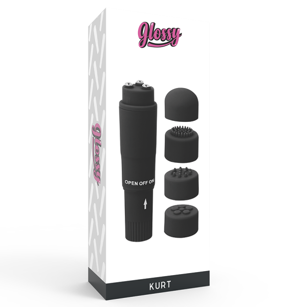 GLOSSY - MASSAGGIATORE TASCABILE KURT NERO - immagine 4