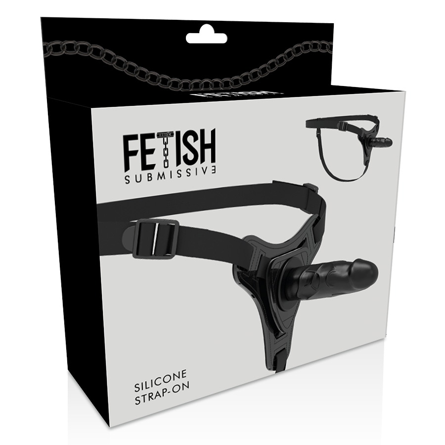 FETISH SUBMISSIVE HARNESS - SILICONE NERO REALISTICO 15 CM - immagine 5