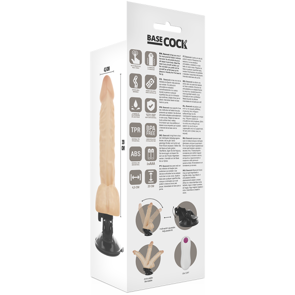 BASECOCK - VIBRATORE ARTICOLABILE TELECOMANDO NATURALE 20 CM -O- 4.5 CM - immagine 5