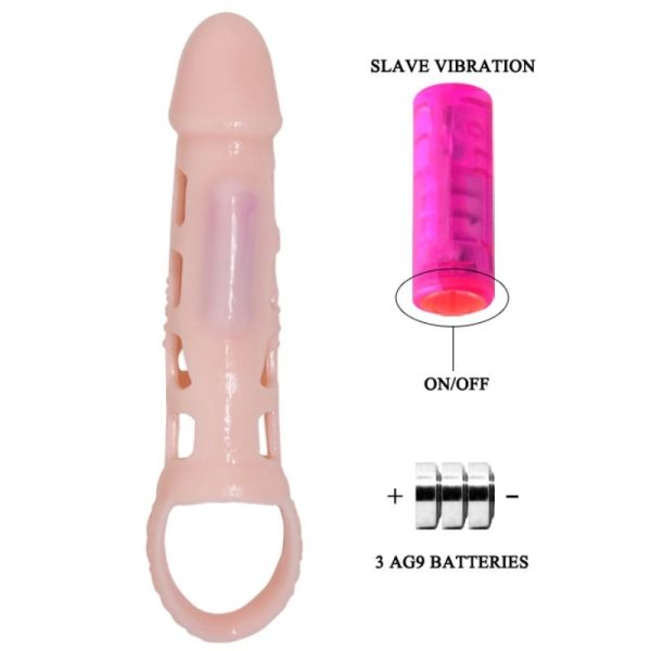BAILE - COPERTURA ESTENSORE PENE CON VIBRAZIONE E CINTURINO NATURALE 13.5 CM - immagine 3