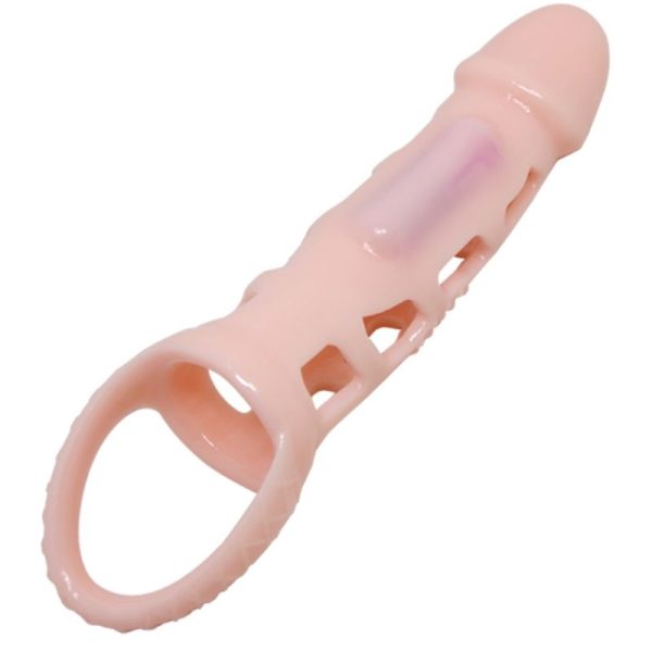 BAILE - COPERTURA ESTENSORE PENE CON VIBRAZIONE E CINTURINO NATURALE 13.5 CM - immagine 4