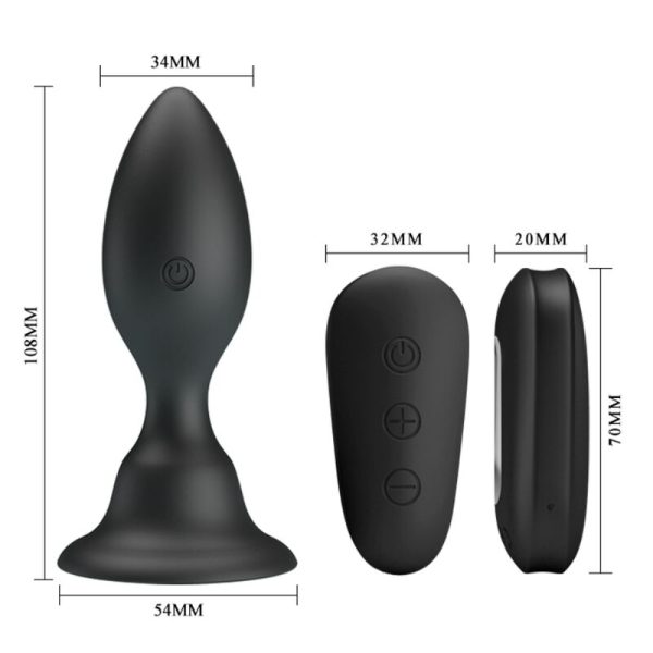 MR PLAY - PLUG ANALE CON TELECOMANDO VIBRAZIONE NERO - immagine 5