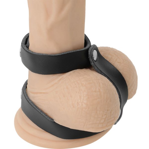 DARKNESS - ANELLO REGOLABILE PER PENE E TESTICOLI IN PELLE - immagine 2