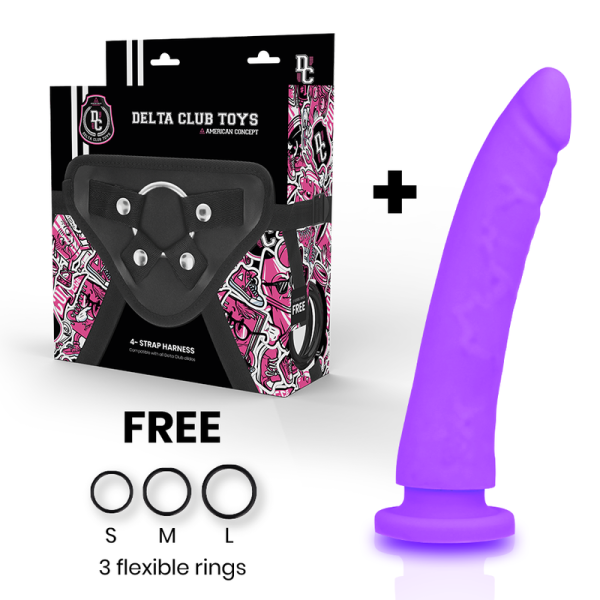 DELTA CLUB - TOYS ARNES + DONG SILICONE VIOLA 20 CM -O- 4 CM - immagine 2